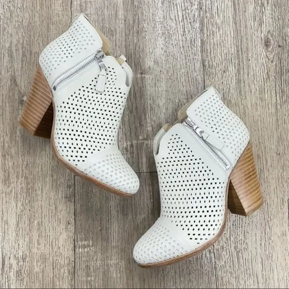 RAG Bone Margot Perforated White Leather Boots